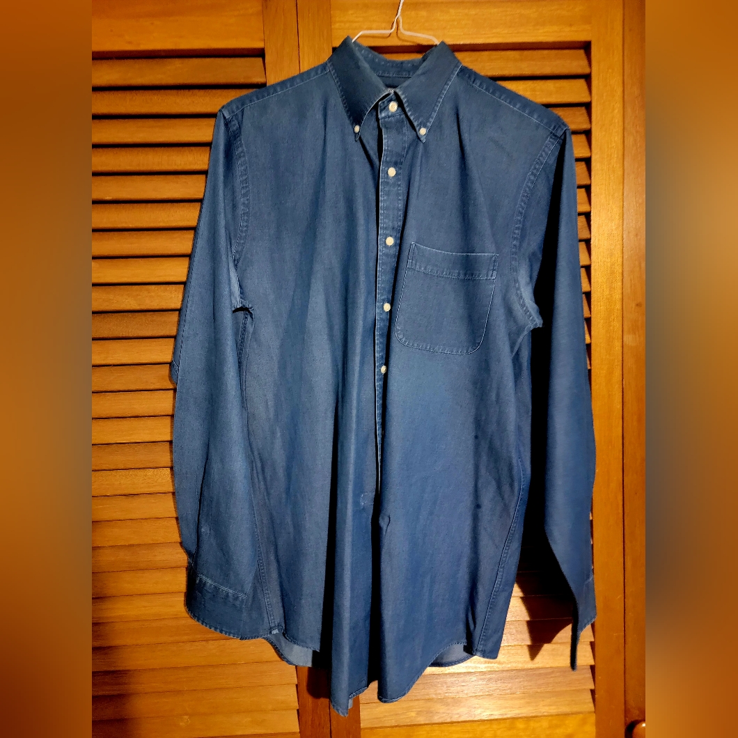Lands' End Men's Dark Navy Button-Down Shirt
